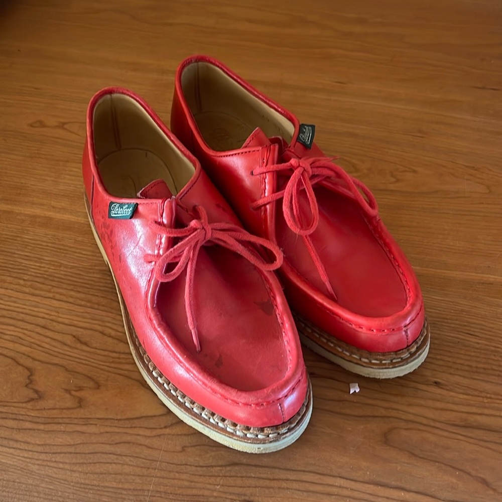 Paraboot lightly worn red leather loafer